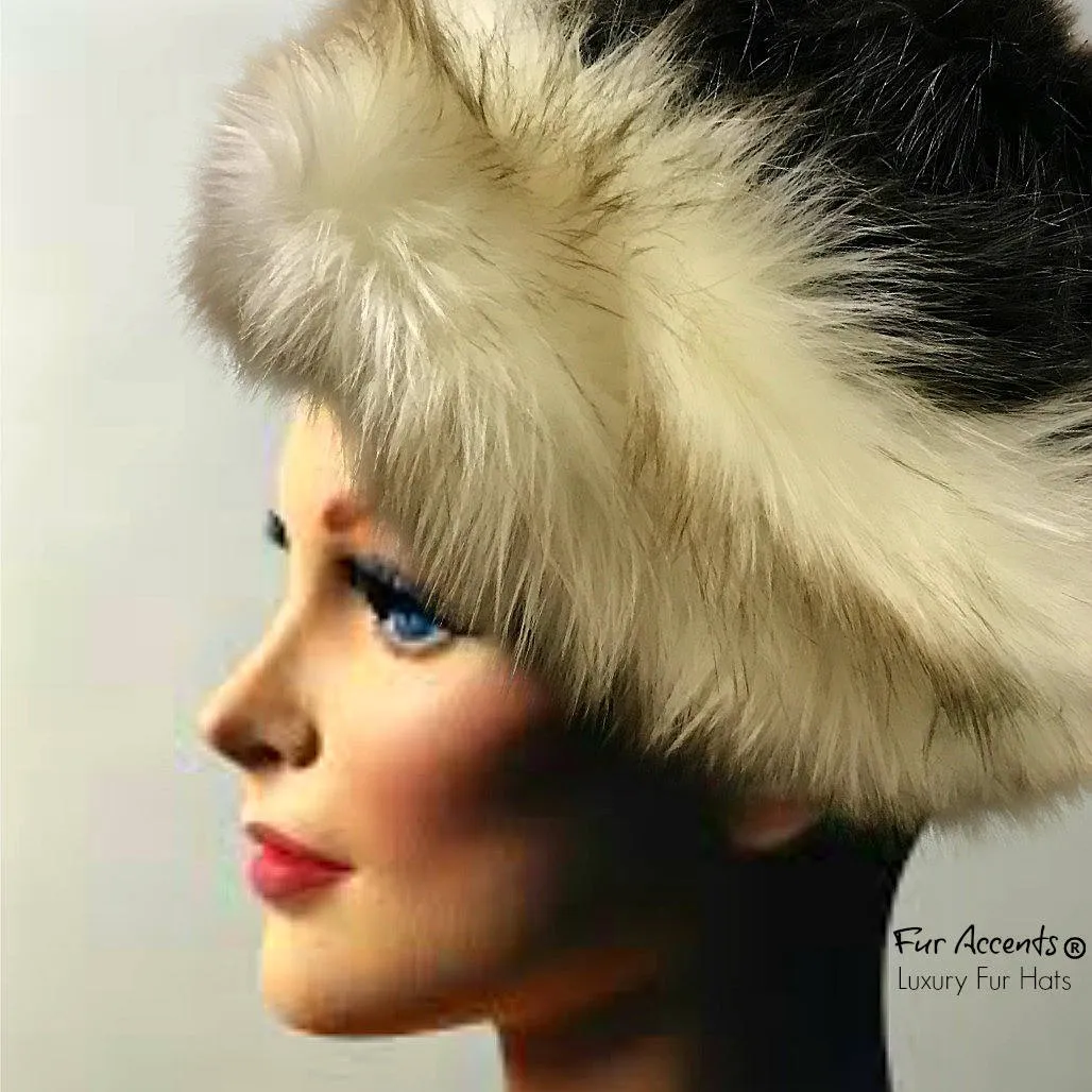 Womens Winter Fashion Faux Fur Cap - Hat -  Brown Beaver - Sable - Coyote - Wolf - Mink - Versatile Reversible -Stylish - Cool  - One Size