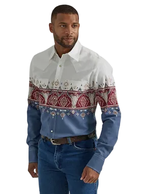 Wrangler Men's Steerhead Red Checotah Print Shirt