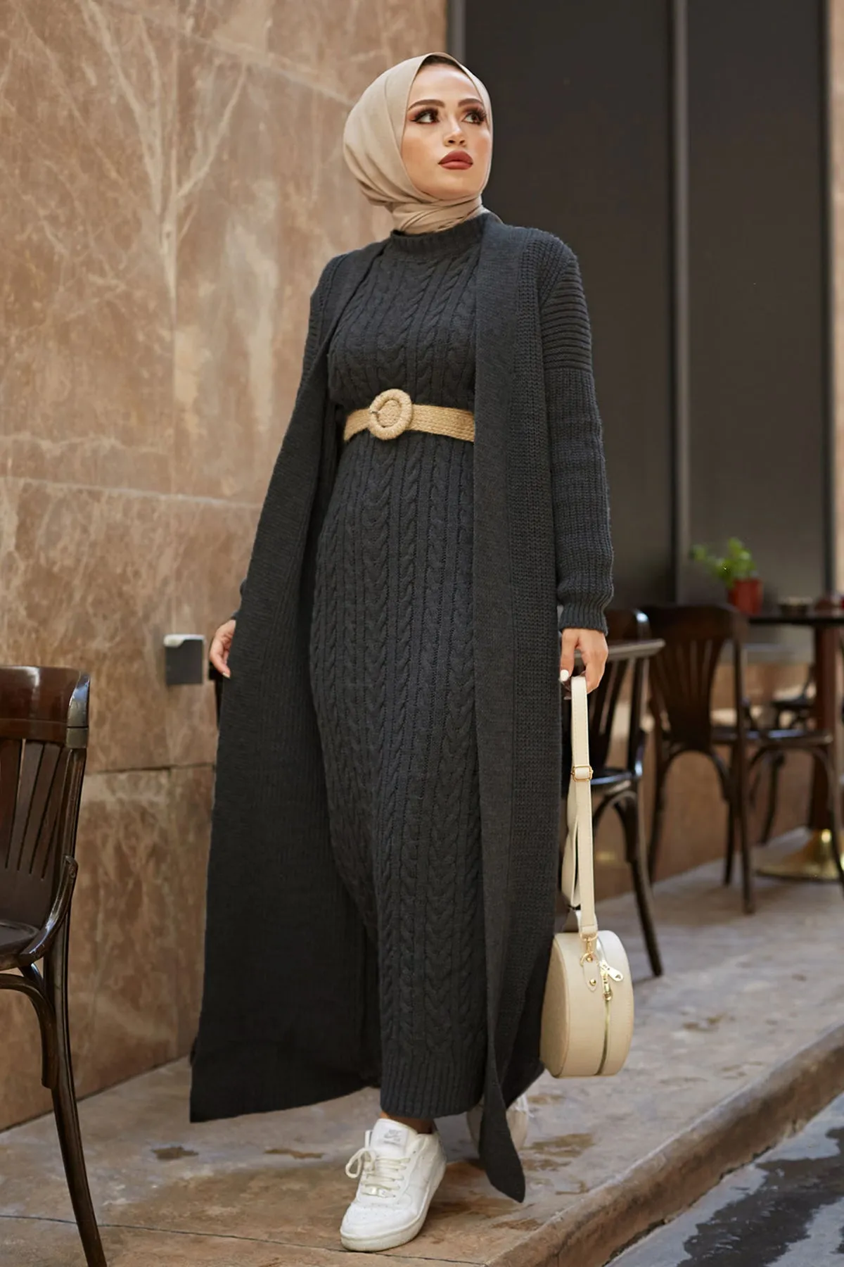ZRF Women Knit Smoke Cardigan Dress Suit - Sloviansk